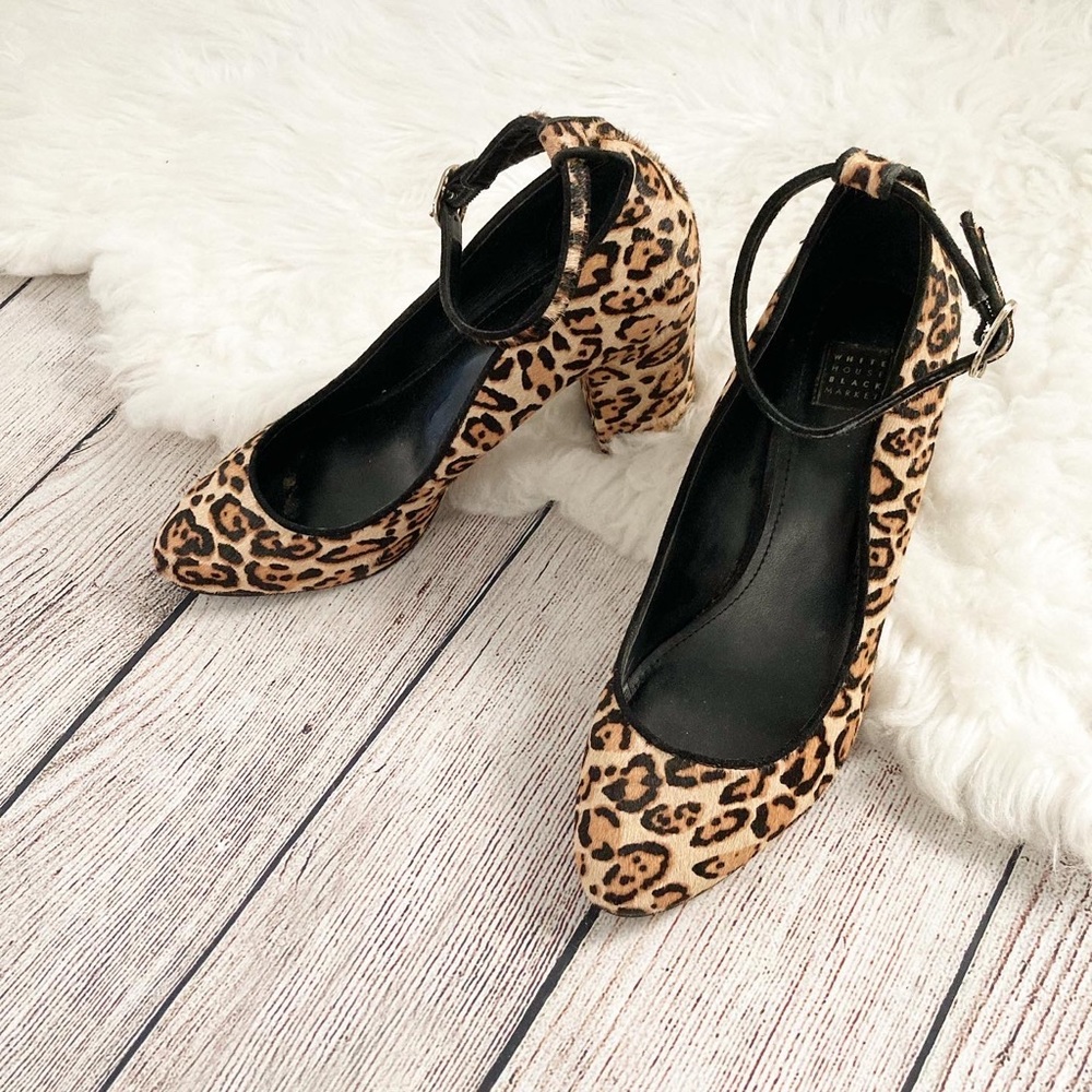 Leopard Calf Hair Heels White House black market